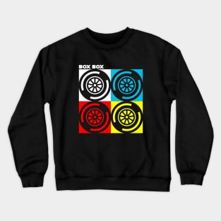 "Box Box" F1 Tyre Compound Design Crewneck Sweatshirt